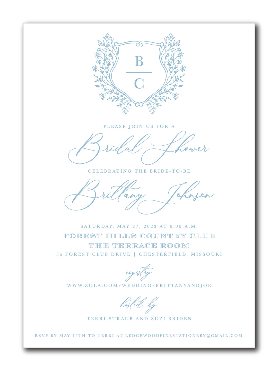 The Brittany Bridal Shower Invitation