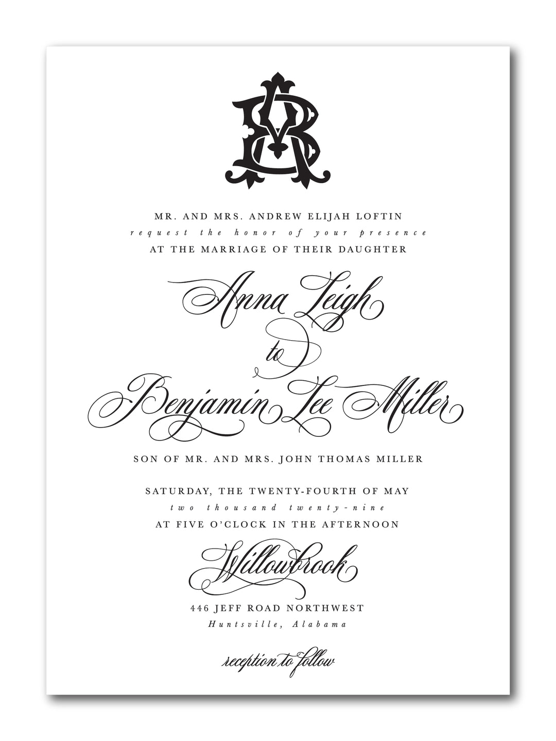 The Chic Monogram Wedding Invitation