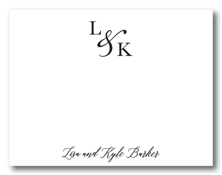 The Ampersand Block Initials Flat Note Card