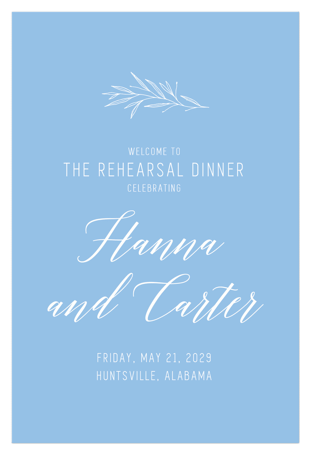 The Carter Rehearsal Dinner Welcome Sign