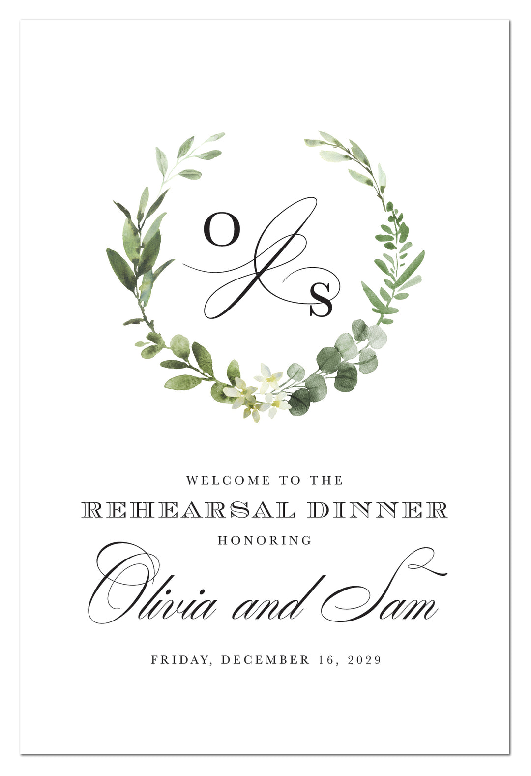 The Sam Rehearsal Dinner Welcome Sign