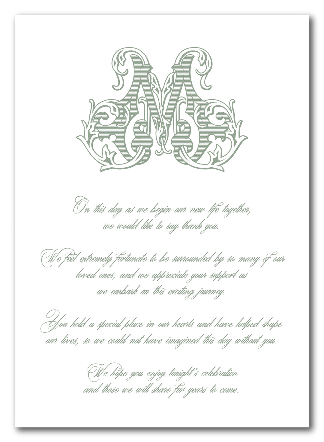 The Natalie Thank You Place Setting Card