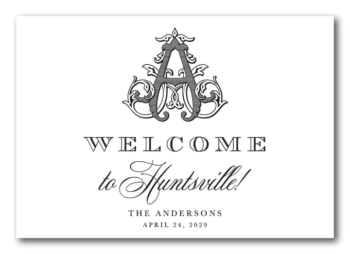 The Vintage Vine Single Initial Welcome Sticker