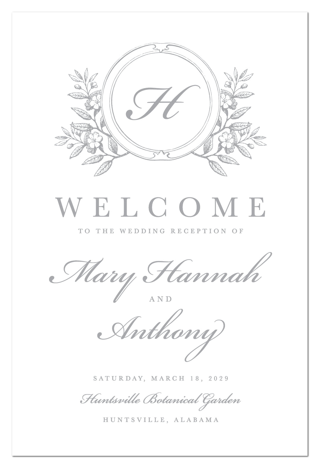 The Mary Hannah Welcome Sign